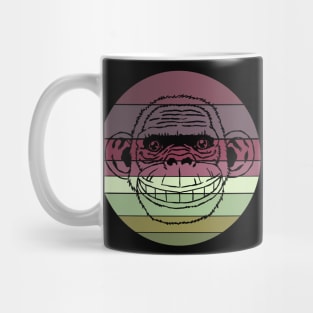 Avocado Retro Sunset Chimp Face Mug